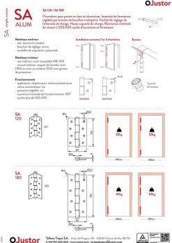 Charnière simple action à ressort, 120X40 mm, en aluminium anodisée or, pour porte de 40 mm-Hardwarexchange Outlet