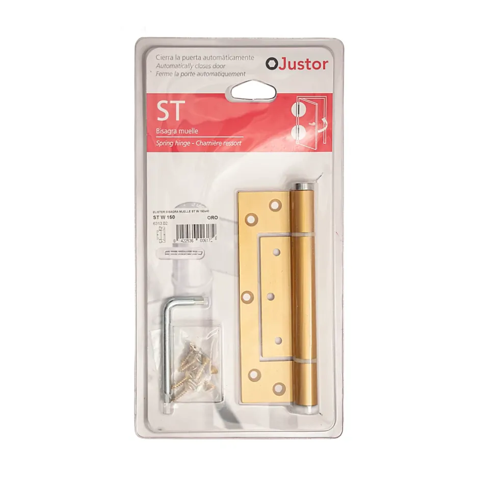 Charnière simple action à ressort, 150X40 mm, en aluminium anodisée or posée totalement en applique^Hardwarexchange Clearance