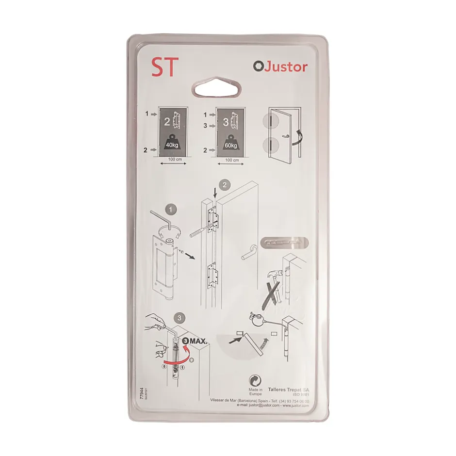 Charnière simple action à ressort, 150X30 mm, en acier inox satiné posée totalement en applique, a lame centrée.-Hardwarexchange Discount