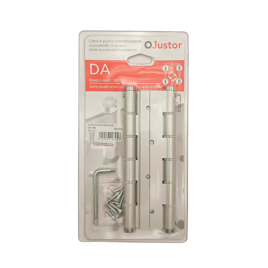 Charnière va et vient à ressort, 180X40 mm, en aluminium anodisée argent, pour porte de 40 mm.^Hardwarexchange Online