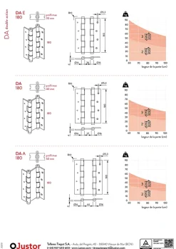 Charnière va et vient à ressort, 120X40 mm, en aluminium anodisée or, pour porte de 40 mm.^Hardwarexchange Sale