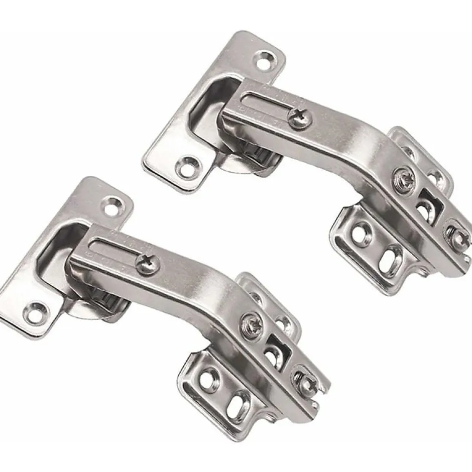 Charnières de porte d'armoire pliantes, 2 pièces, pour armoire de cuisine, 135 degrés (argent)-Deko Outlet