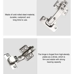 Charnières de porte d'armoire pliantes, 2 pièces, pour armoire de cuisine, 135 degrés (argent)-Deko Outlet
