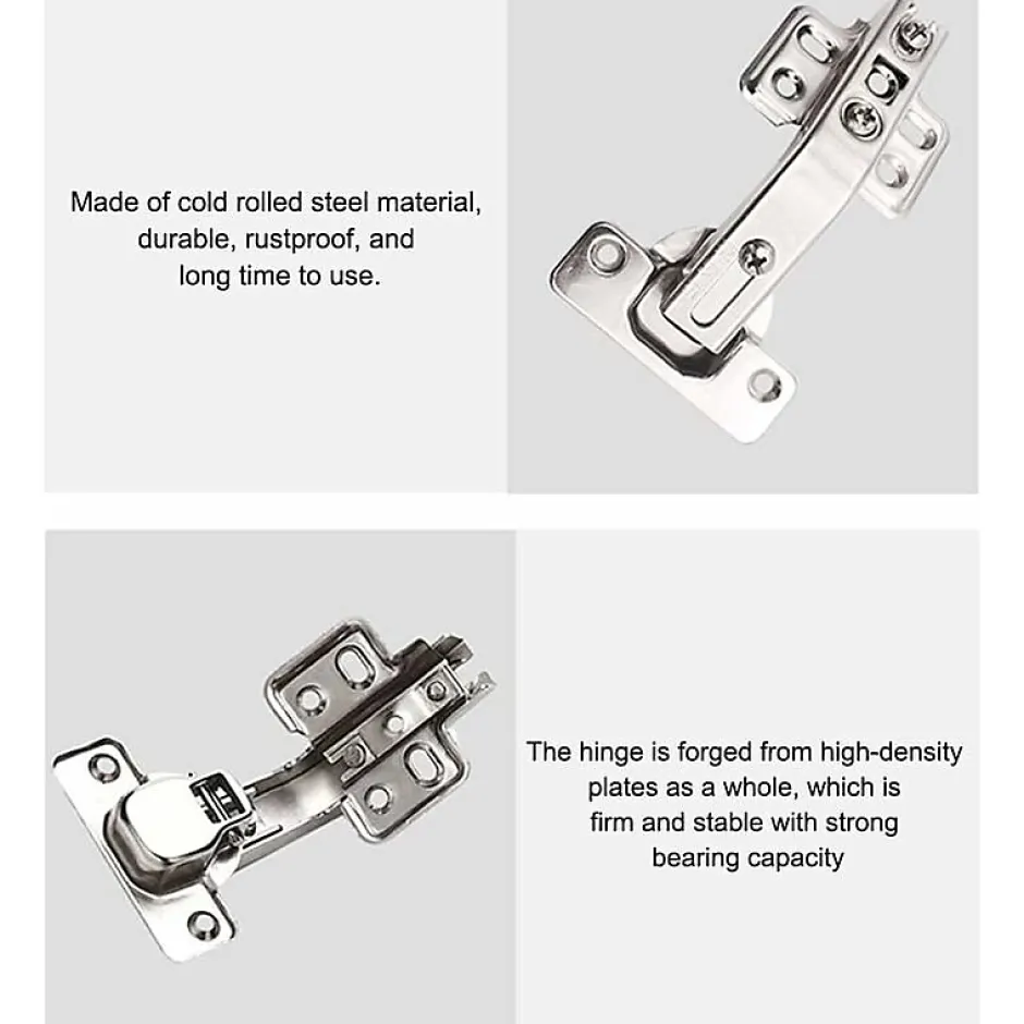 Charnières de porte d'armoire pliantes, 2 pièces, pour armoire de cuisine, 135 degrés (argent)-Deko Outlet