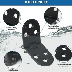 Charnières de porte plates, charnières de porte pliantes, charnières de porte pliantes en alliage pour machine à coudre, 4 pièces-Deko Clearance