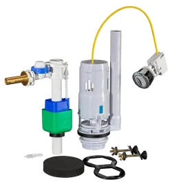 Chasse d'eau + robinet flotteur SE 3/8 - 2", Bouton poussoir + câble + remplissage différé^Flomasta New