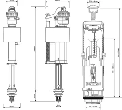 Chasse d'eau + robinet flotteur bas , double bouton poussoir + étrier^Flomasta Online