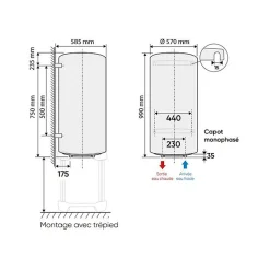 Chauffe-eau vertical mural compact blindé CHAUFFEO 150L-Atlantic Online