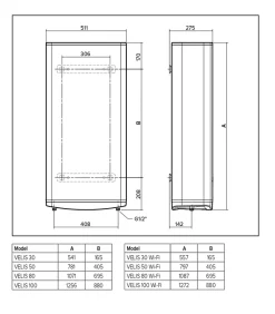 Chauffe-eau électrique Velis Tech blanc 45L^Ariston Best