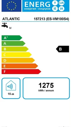 Chauffe-eau électrique carré vertical mural connecté LINEO - Capacité: 100L^Atlantic Ecs Rad Hot