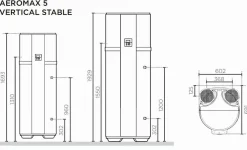 Chauffe-eau thermodynamique Aéromax 5 vertical mural 150L - - 296115^Thermor