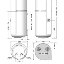 Chauffe-eau thermodynamique Aéromax 5 vertical mural 150L - - 296115^Thermor