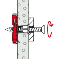 Cheville à bascule Fischer DUOTEC 10 mm x 47 mm, 25 pièces, nylon avec vis tête cylindrique-O91 New