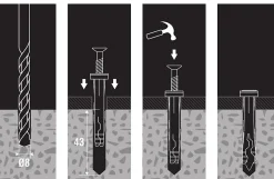 Cheville à frapper tête fraisée ø8 x 100 mm, seau de 90 pièces^Scell-It Hot