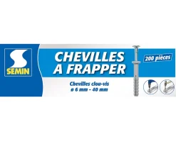 Cheville Clous Vis à Frapper , 6 x 40 mm, Boite de 200^Semin Hot