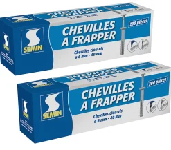 Cheville Clous Vis à Frapper , 6 x 40 mm, Boite de 200 (lot de 2)^Semin Clearance