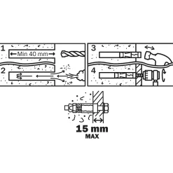 Cheville métal traversant 6x65mm^Diall Hot