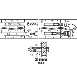 Cheville métal traversant 8x50mm^Diall Outlet