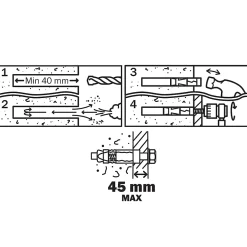 Cheville métal traversant 6x85mm^Diall New