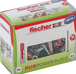 Cheville Duopower + vis big pack 6X30, 50 pièces-Fischer New