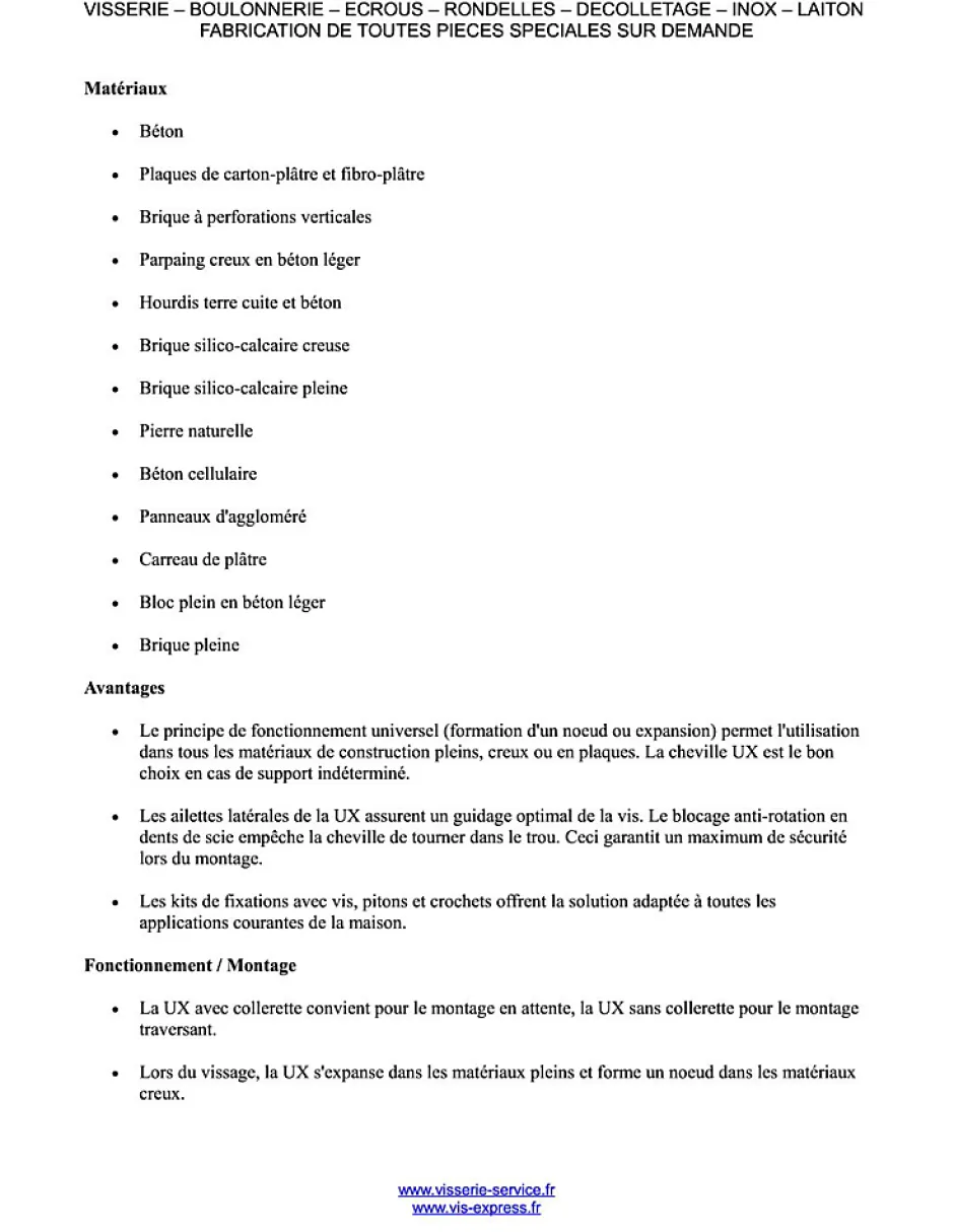 Cheville Nylon UX Sans Collerette 6X50 - 100 pièces^Fischer Clearance