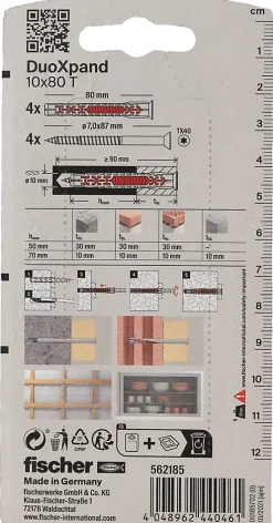 Cheville rallongée DuoXpand 10 x 80 mm, 4 pièces^Fischer Clearance