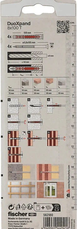 Cheville rallongée DuoXpand 8 x 100 mm, 4 pièces-Fischer Outlet