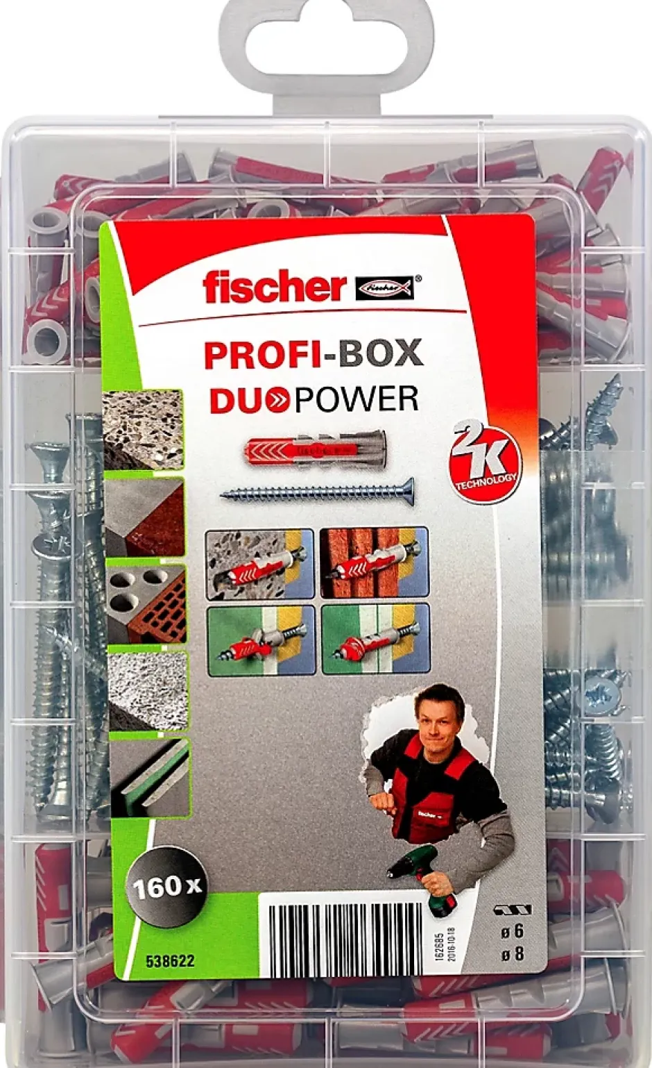 Chevilles profibox Duopower 160 pièces avec vis^Fischer Online