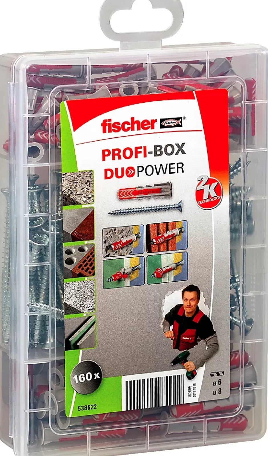 Chevilles profibox Duopower 160 pièces avec vis^Fischer Online