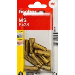 Chevilles laiton pour béton taille 8 Fisher- Online