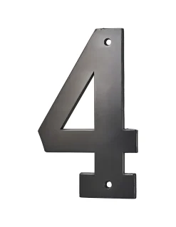 Chiffre 4 à visser, alliage, H.80mm, noir --Thirard Online