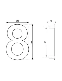 Chiffre 8 à visser, inox, H.100mm --Thirard Online