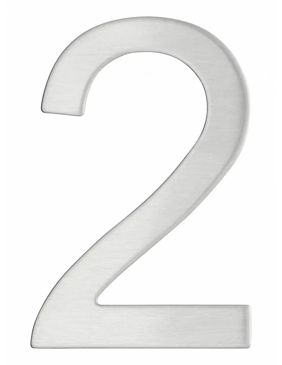 Chiffre 2 adhésif, inox, H.76mm -^Thirard Sale