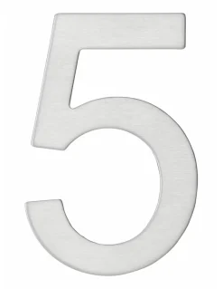 Chiffre 5 adhésif, inox, H.76mm --Thirard