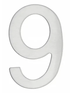 Chiffre 9 adhésif, inox, H.76mm --Thirard Best