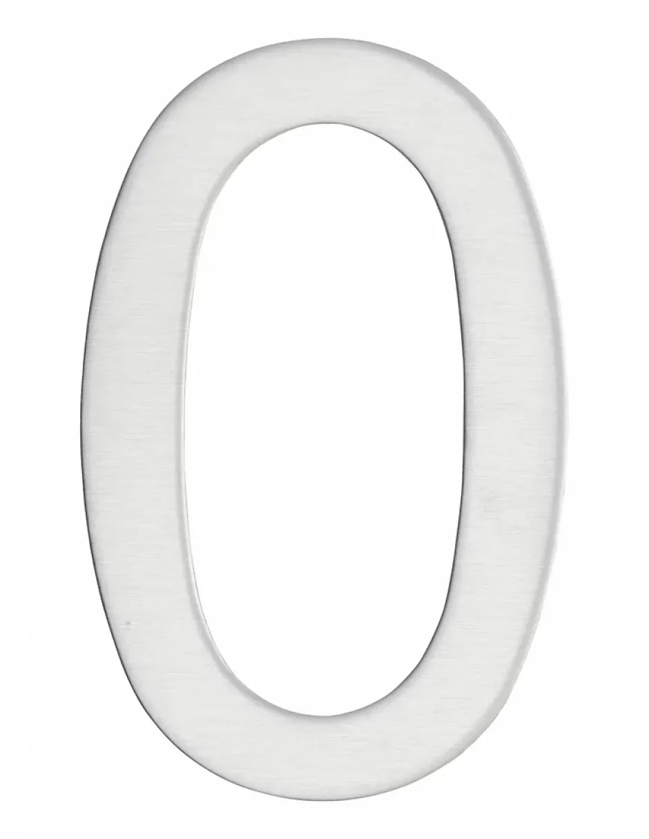 Chiffre 0 adhésif, inox, H.76mm --Thirard Best