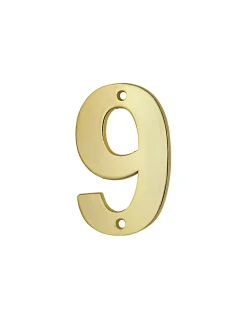 Chiffre 9, laiton, à visser, H.51mm, doré --Thirard Outlet