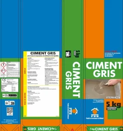 Ciment Gris Polyvalent 5kg - Finesse et Séchage Rapide - Maçonnerie, Réparation, Scellement et Jointoiement Intérieur/Extérieur-Prb Online