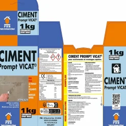 Ciment Prompt Naturel Vicat 1kg - Prise Ultra-Rapide, Haute Résistance Initiale - Idéal pour Réparations Express, Maçonnerie,-Prb New