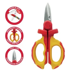 Ciseaux d'électricien isolés, 1000V. rouge et jaune-Velamp