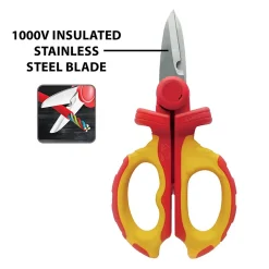 Ciseaux d'électricien isolés, 1000V. rouge et jaune-Velamp