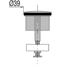 Clapet à ailettes pour bonde de lavabo D39 chromé - - 00 042800 000 00-Valentin