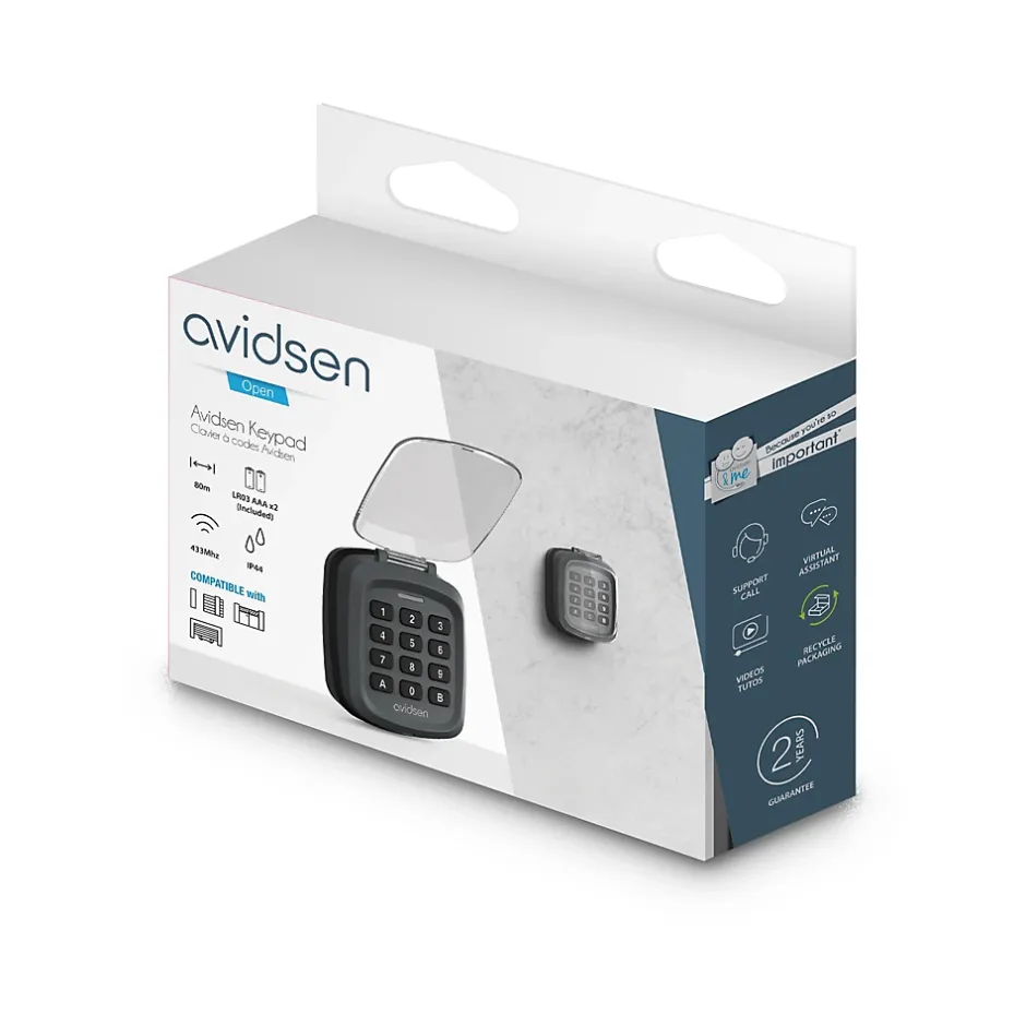 Clavier à code sans fil noir-Avidsen Clearance