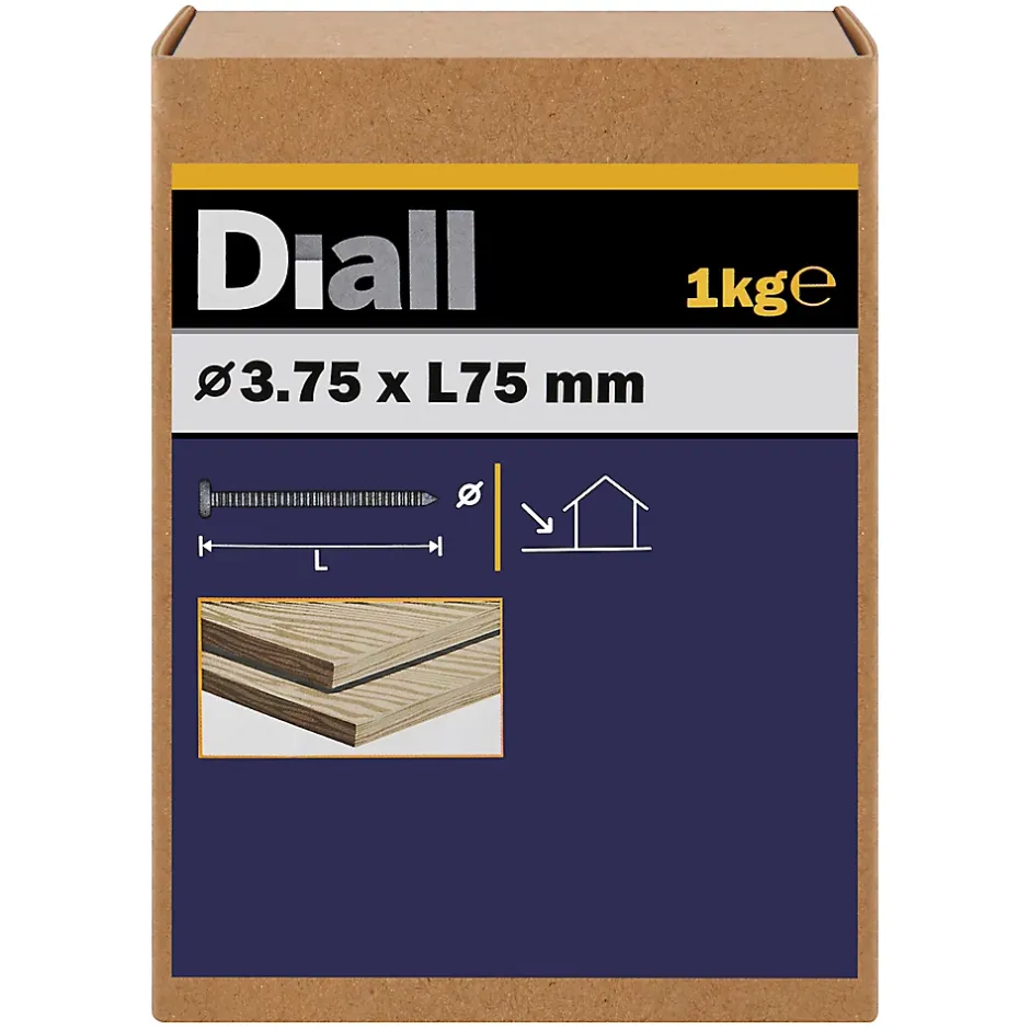 Clous à tige annelée 3,75x75 mm - boîte de 1kg-Diall Clearance