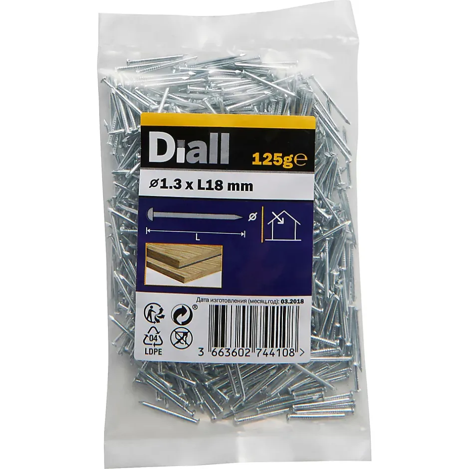 Clous à tête bombée en acier zingués 1,3x18 - 125g-Diall Online