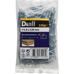 Clous à tête bombée en acier zingués 1,8x30 - 125g-Diall Sale