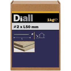 Clous à tête d'homme en acier rondeg alvanisé 2x50 - 1kg^Diall Sale