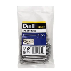 Clous à tête d'homme ronde en acier galvanisé 3x50 - 125g^Diall Best