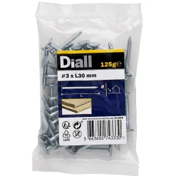 Clous à tête plate en acier galvanisé 3x30 - 125g-Diall Best