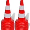 Cône de signalisation réfléchissant 10 pcs 50 cm Rouge et blanc^Vidaxl Best